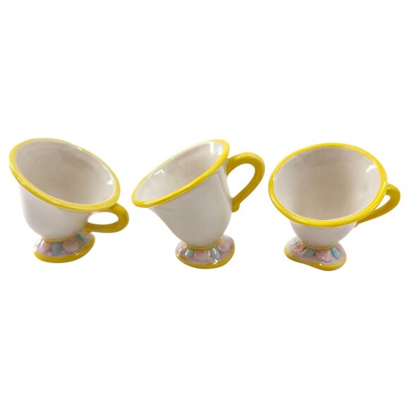 Vintage Disney BEAUTY & THE BEAST Toy China Tea Cup Set of 3 Mrs. Potts - Picture 1 of 11